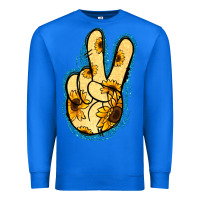 True Royal Yellow Glitter Sunflower Peace Sign Premium Sweatshirt - Jasminsmagicworld