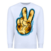 White Yellow Glitter Sunflower Peace Sign Premium Sweatshirt - Jasminsmagicworld