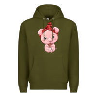 Army Green cute pig Premium Hoodie - texasbilliewilder