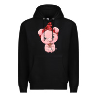 Black cute pig Premium Hoodie - texasbilliewilder
