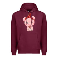 Burgundy cute pig Premium Hoodie - texasbilliewilder