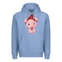 Colony Blue cute pig Premium Hoodie - texasbilliewilder
