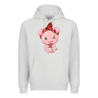 Dove Grey cute pig Premium Hoodie - texasbilliewilder