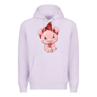Lilac cute pig Premium Hoodie - texasbilliewilder