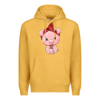 Mustard cute pig Premium Hoodie - texasbilliewilder