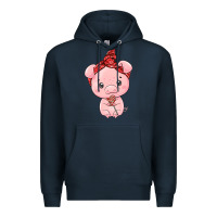 Navy cute pig Premium Hoodie - texasbilliewilder