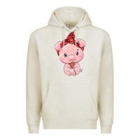 Oatmeal Heather cute pig Premium Hoodie - texasbilliewilder