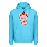 Ocean Blue cute pig Premium Hoodie - texasbilliewilder