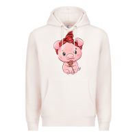 Pale Pink cute pig Premium Hoodie - texasbilliewilder