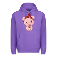 Purple cute pig Premium Hoodie - texasbilliewilder