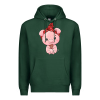 Sports Green cute pig Premium Hoodie - texasbilliewilder