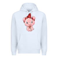 White cute pig Premium Hoodie - texasbilliewilder