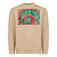 Mushroom tie dye leopard cowhide glitter background Heavyweight Sweatshirt - Artiststas