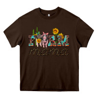 Chocolate Brown farm mama with baby pigs Heavy Core Tee - Artiststas