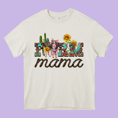Farm Mama With Baby Pigs Heavy Core Tee Designed By Artiststas