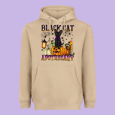 Black Cat Apothecary Heavyweight Hoodie Designed By Barkaloodesign