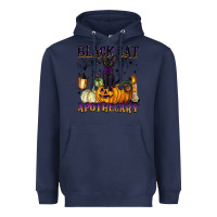 Navy black cat apothecary Heavyweight Hoodie - BarkalooDesign