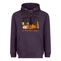 Plum black cat apothecary Heavyweight Hoodie - BarkalooDesign