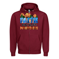 Burgundy faith can move mountains Zipper Hoodie - MaliasSmallBusiness