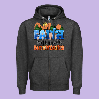 Faith Can Move Mountains Zipper Hoodie Designed By Maliassmallbusiness