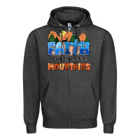 Charcoal Heather faith can move mountains Zipper Hoodie - MaliasSmallBusiness