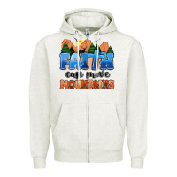 Oatmeal Heather faith can move mountains Zipper Hoodie - MaliasSmallBusiness