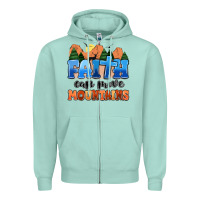 Seafoam faith can move mountains Zipper Hoodie - MaliasSmallBusiness