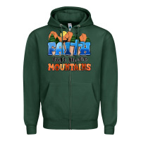 Sports Green faith can move mountains Zipper Hoodie - MaliasSmallBusiness