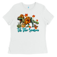 White t rex tis the season Ladies Tee - RanaPortraitStore