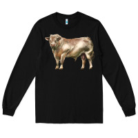 Black charolais bull Long Sleeve Tee - LillyAllenDesigns