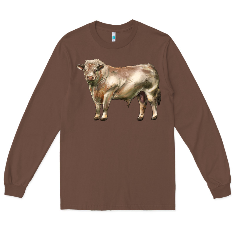 Charolais Bull Long Sleeve Tee by LillyAllenDesigns | Teevron