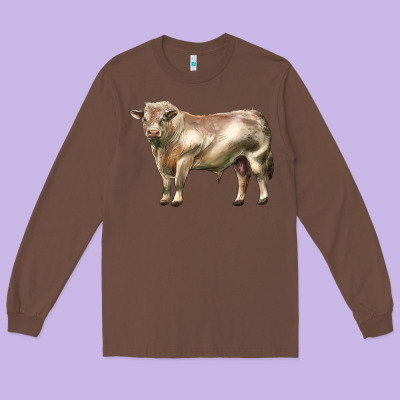 Charolais Bull Long Sleeve Tee Designed By Lillyallendesigns
