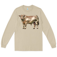 Mushroom charolais bull Long Sleeve Tee - LillyAllenDesigns