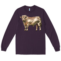 Plum charolais bull Long Sleeve Tee - LillyAllenDesigns