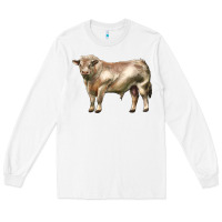 White charolais bull Long Sleeve Tee - LillyAllenDesigns