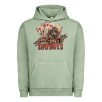 Pigment Oil Green Long live cowboys cards Urban Hoodie - HowdyJamesFarm