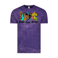Cloud Purple peace love cross Vintage Tee - AdoDesignShop