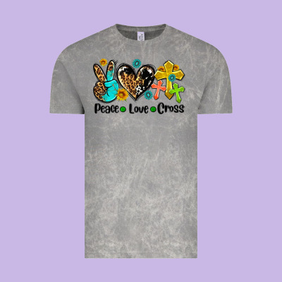Peace Love Cross Vintage Tee Designed By Adodesignshop