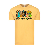 Vintage Mustard peace love cross Vintage Tee - AdoDesignShop