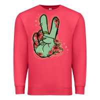 Cardinal Green Glitter Floral Peace Sign Premium Sweatshirt - Jasminsmagicworld