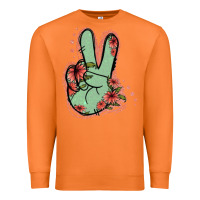 Carrot Green Glitter Floral Peace Sign Premium Sweatshirt - Jasminsmagicworld