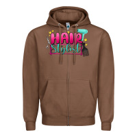 Chestnut hair stylist Zipper Hoodie - MaliasSmallBusiness