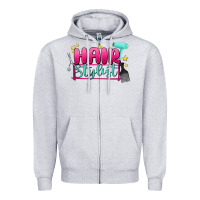 Heather Grey hair stylist Zipper Hoodie - MaliasSmallBusiness