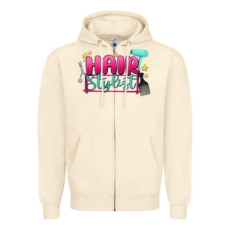 Hair Stylist Zipper Hoodie by MaliasSmallBusiness | Teevron