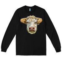 Black Charolais bull face Long Sleeve Tee - LillyAllenDesigns
