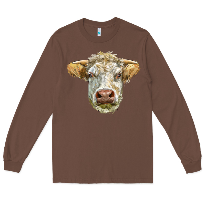 Charolais Bull Face Long Sleeve Tee by LillyAllenDesigns | Teevron