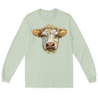 Matcha Charolais bull face Long Sleeve Tee - LillyAllenDesigns
