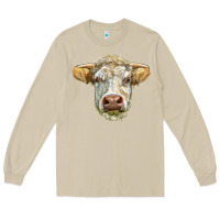 Mushroom Charolais bull face Long Sleeve Tee - LillyAllenDesigns
