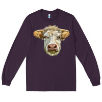 Plum Charolais bull face Long Sleeve Tee - LillyAllenDesigns
