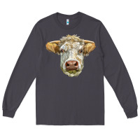 Smoke Charolais bull face Long Sleeve Tee - LillyAllenDesigns